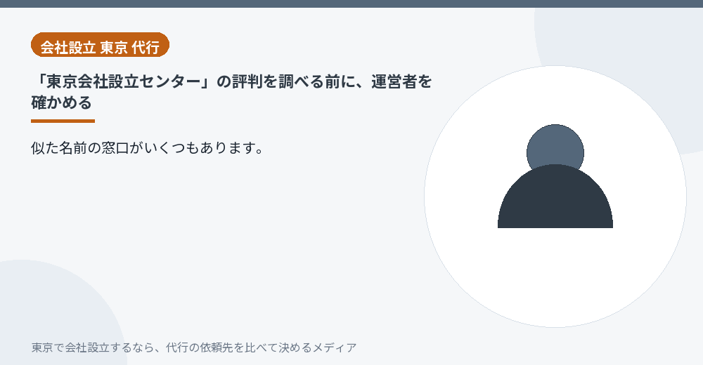 似た名前の会社設立の窓口から運営会社を確かめるイラスト