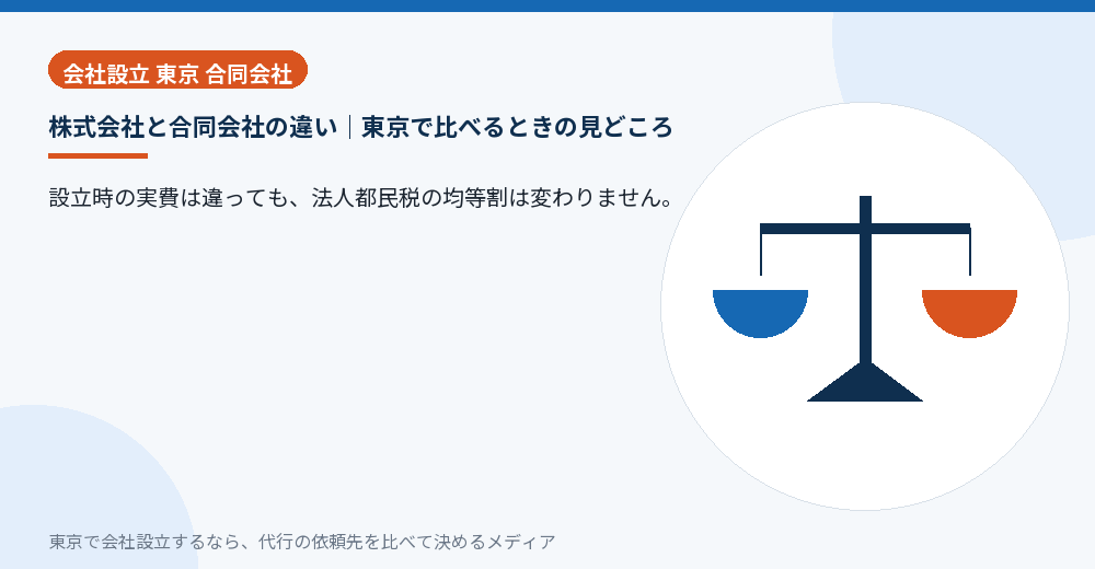 株式会社と合同会社を比べるイラスト