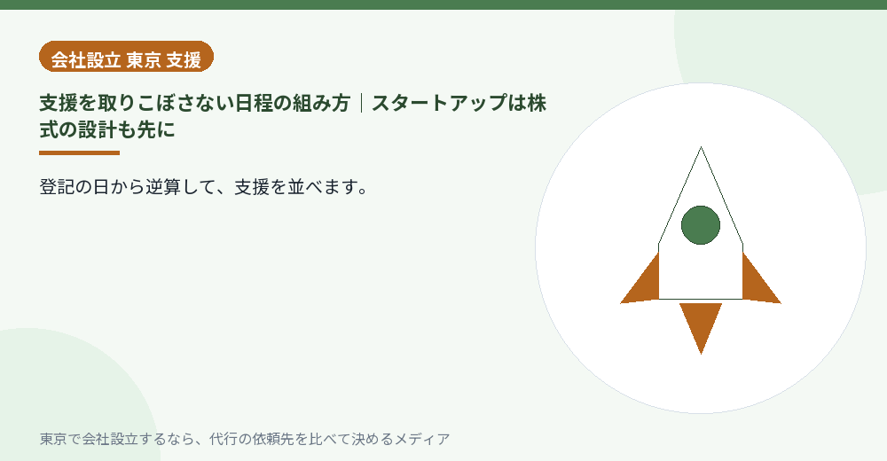 会社設立までの日程を逆算するイラスト