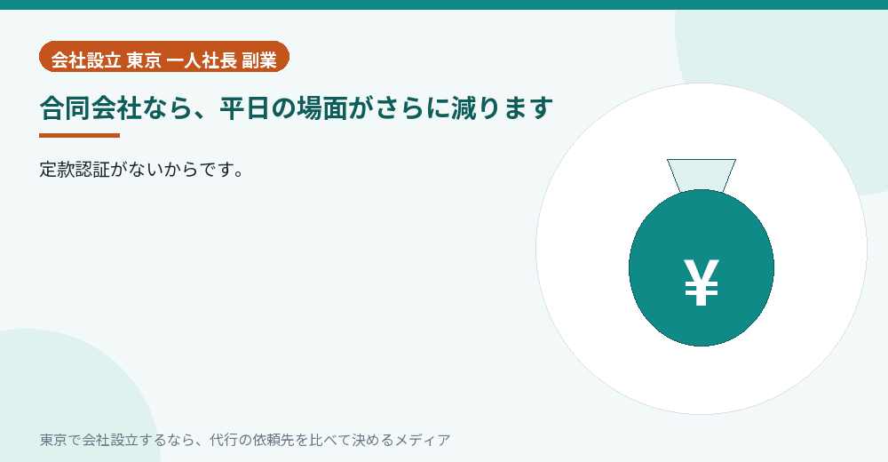 合同会社なら手続きが少ないことを示すイラスト