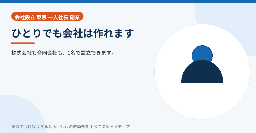 ひとりで会社を作ることを示すイラスト