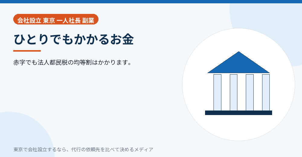 ひとりでもかかるお金を示すイラスト