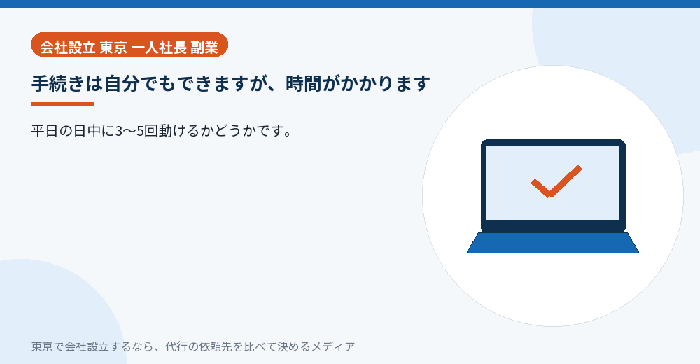 自分で手続きすることを示すイラスト