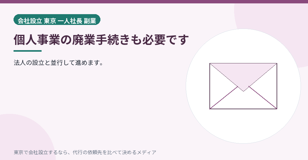 個人事業の廃業手続きを示すイラスト