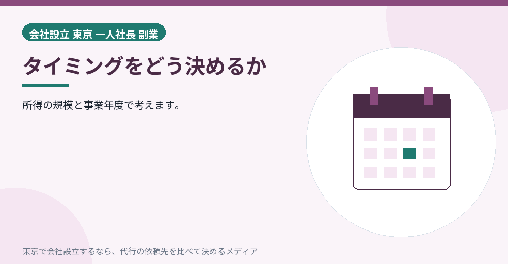 法人成りのタイミングを示すイラスト