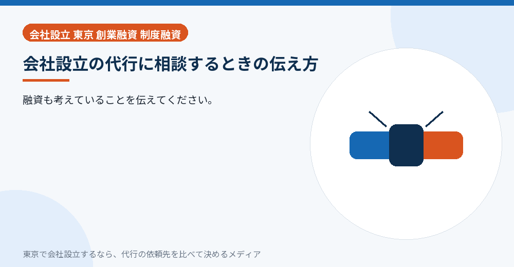 代行に融資のことを伝えるイラスト