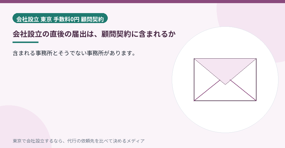 設立後の届出が顧問契約に含まれるかを示すイラスト