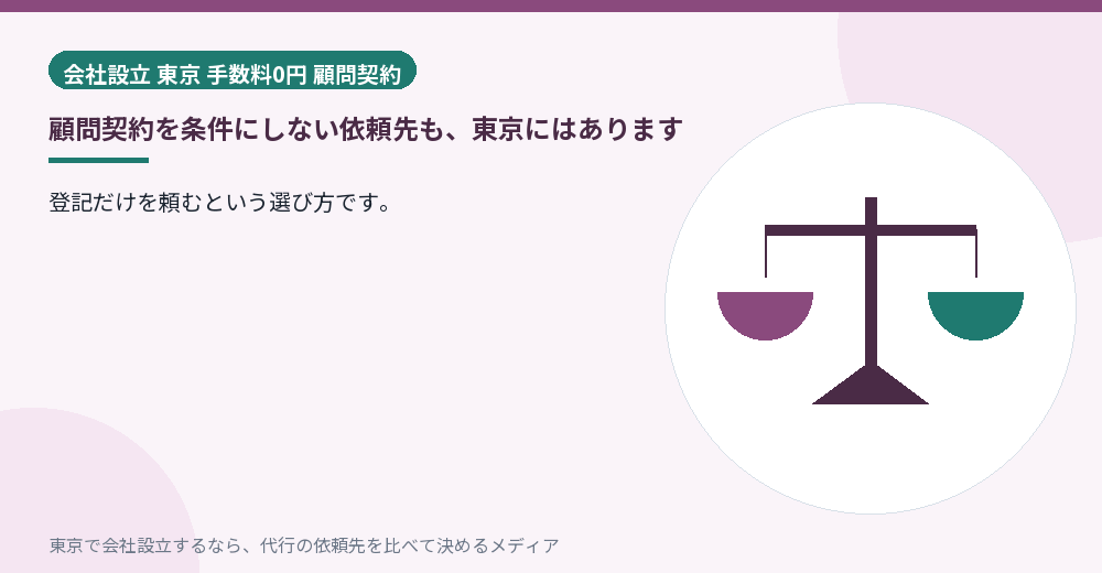 顧問契約を条件にしない依頼先を示すイラスト