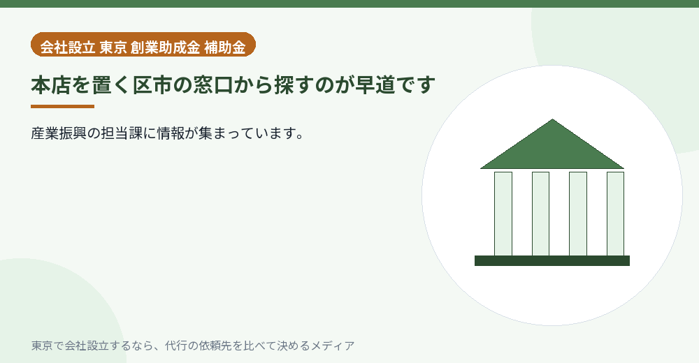 区市の窓口を訪ねるイラスト