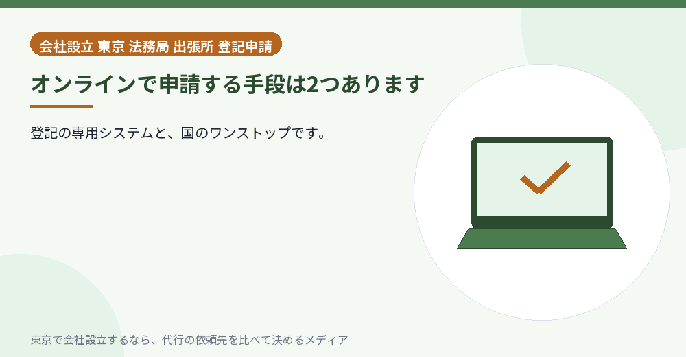 オンライン申請の2つの手段を示すイラスト