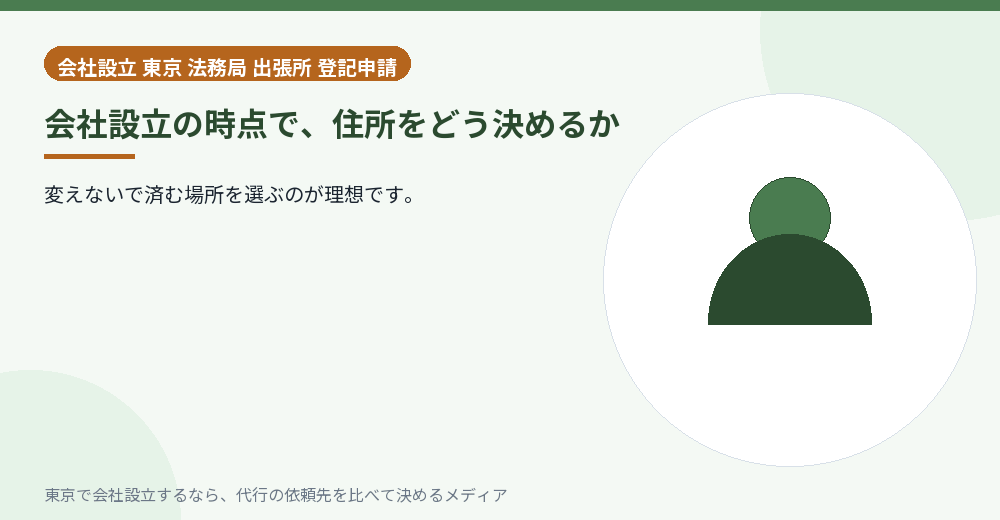 本店の住所を決めるイラスト