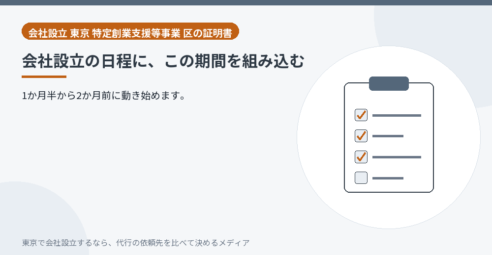 会社設立の日程に組み込むイラスト