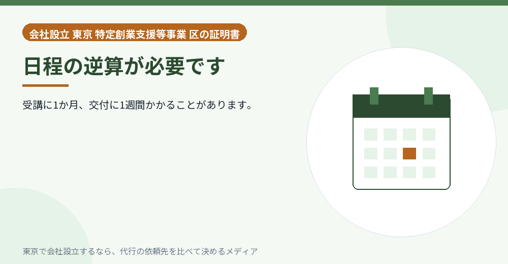 日程の逆算が必要であることを示すイラスト