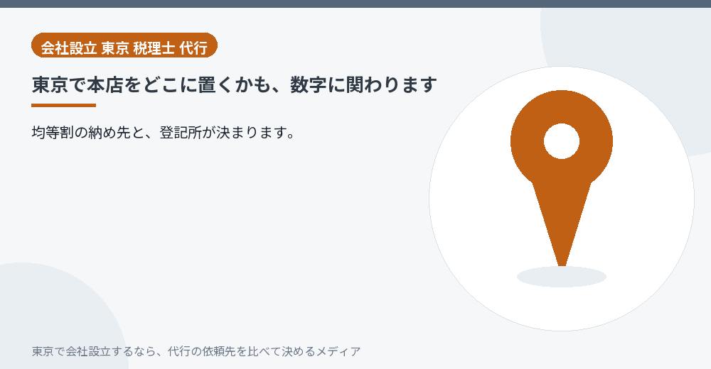 本店の場所が数字に関わることを示すイラスト